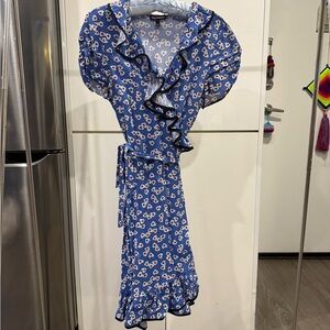 Juicy Couture Blue Floral wrap Dress